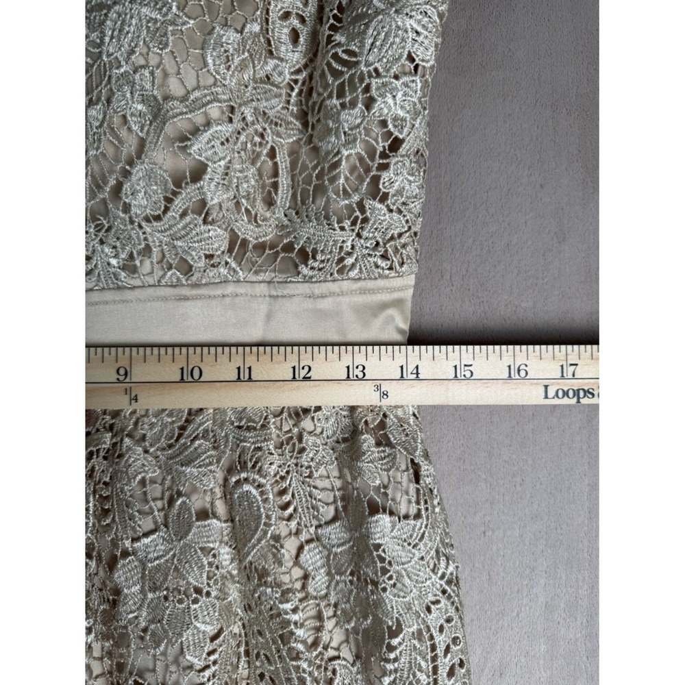 Adrianna Papell Lace Dress Ivory A-Line Sleeveless 10 Romantic Wedding Guest - Picture 8 of 14